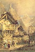 Prout, Samuel Alpine Village oil painting